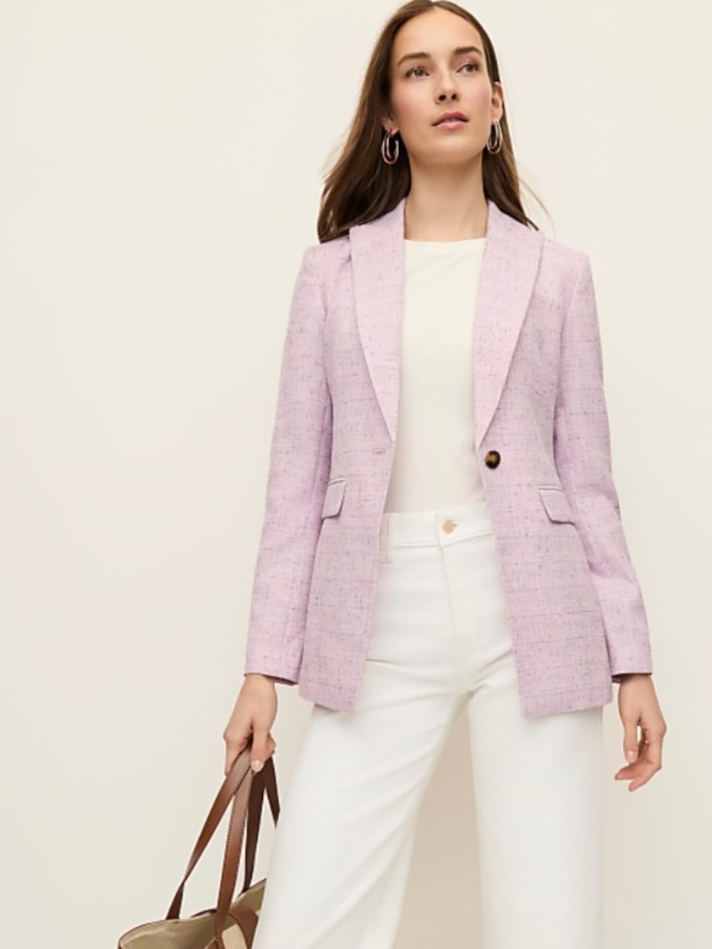 *NWT* Ann Taylor PETITE Long Single Button Blazer in Tweed  SOLD OUT ON-LINE